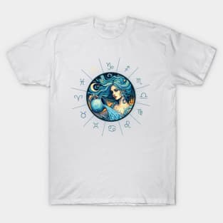 ZODIAC Aquarius - Astrological AQUARIUS - AQUARIUS - ZODIAC sign - Van Gogh style - 3 T-Shirt